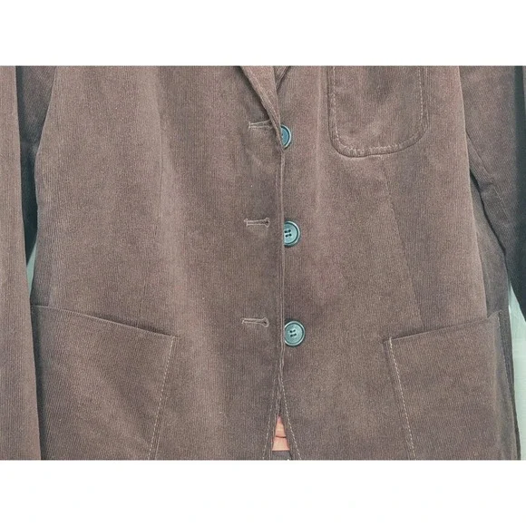 Talbots Women's Brown Corduroy Blazer Jacket Size 10 Classic Single Breasted - Picture 4 of 11